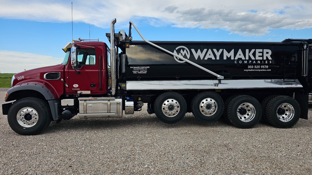WayMaker Companies 25-yard quad-axle dump truck