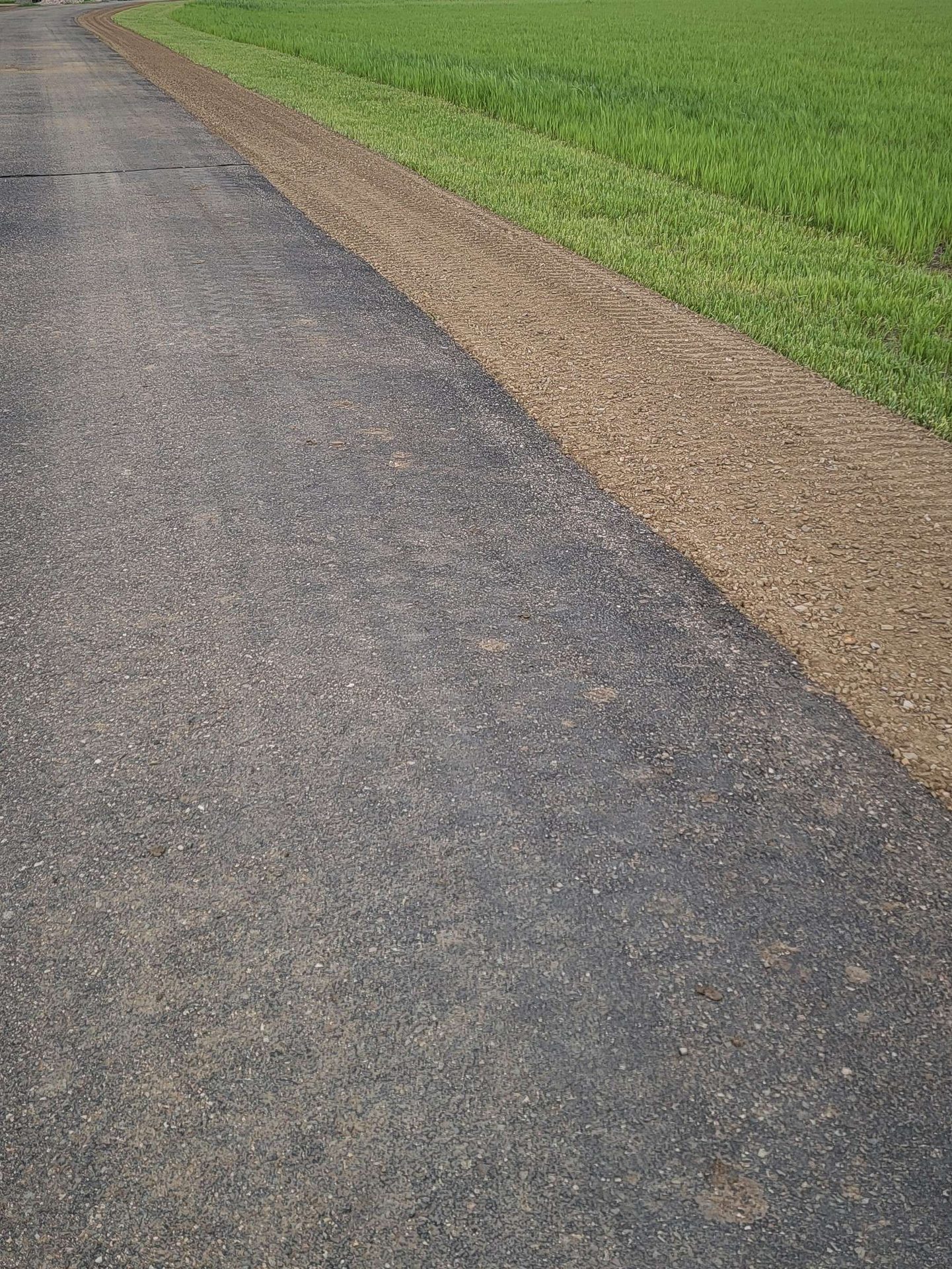 Road shoulder repair with granite road base